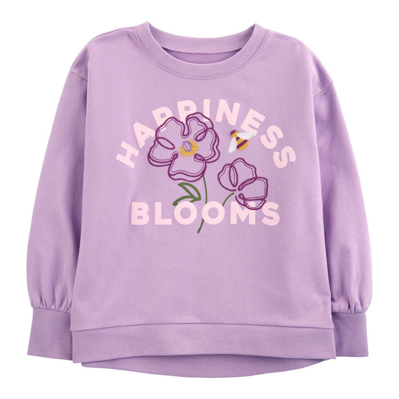 Carter's Happiness Blooms Cotton T-Shirt - Purple Floral