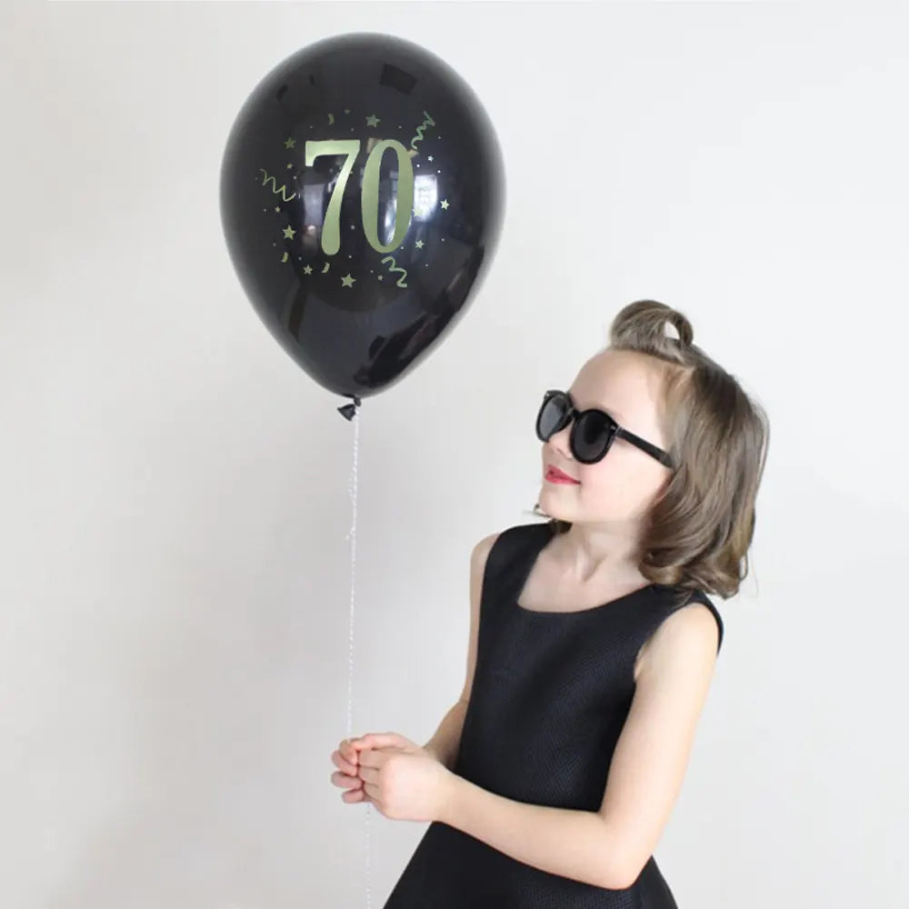 Set de 8 Globos de Látex Impresos con el Número 70 – 30cm