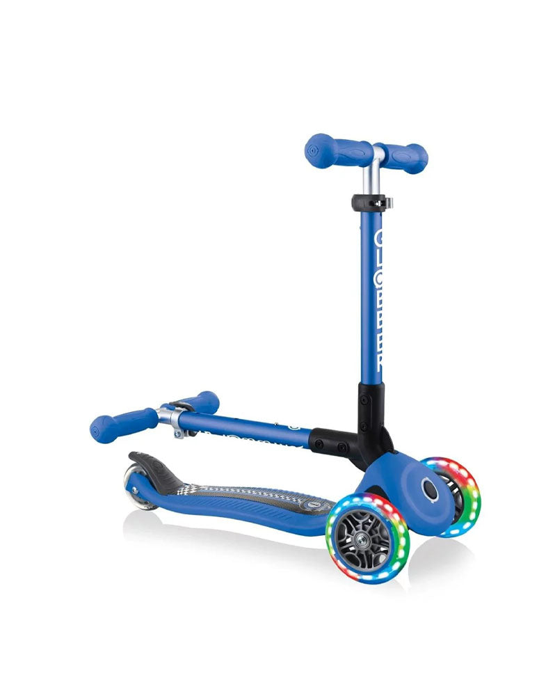 Trottinette Globber 3 Roues 4 En 1 Primo Lumineuse Fantasy 3ans+ -Bleu Racing