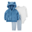 Ensemble 3 Pièces Bébé Carter's - Bleu & Gris