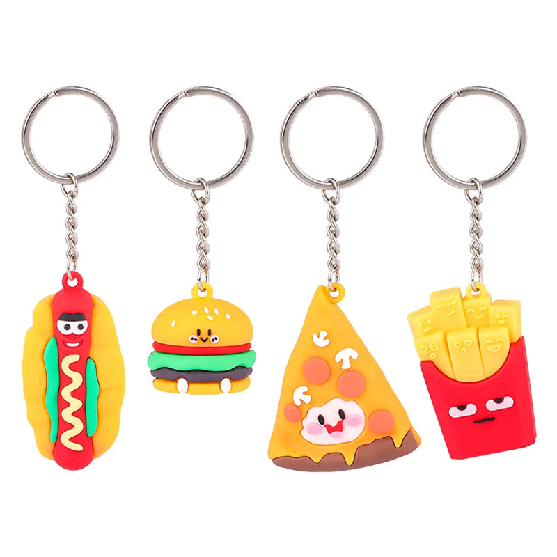 Lot de 4 Porte-clés Fast Food