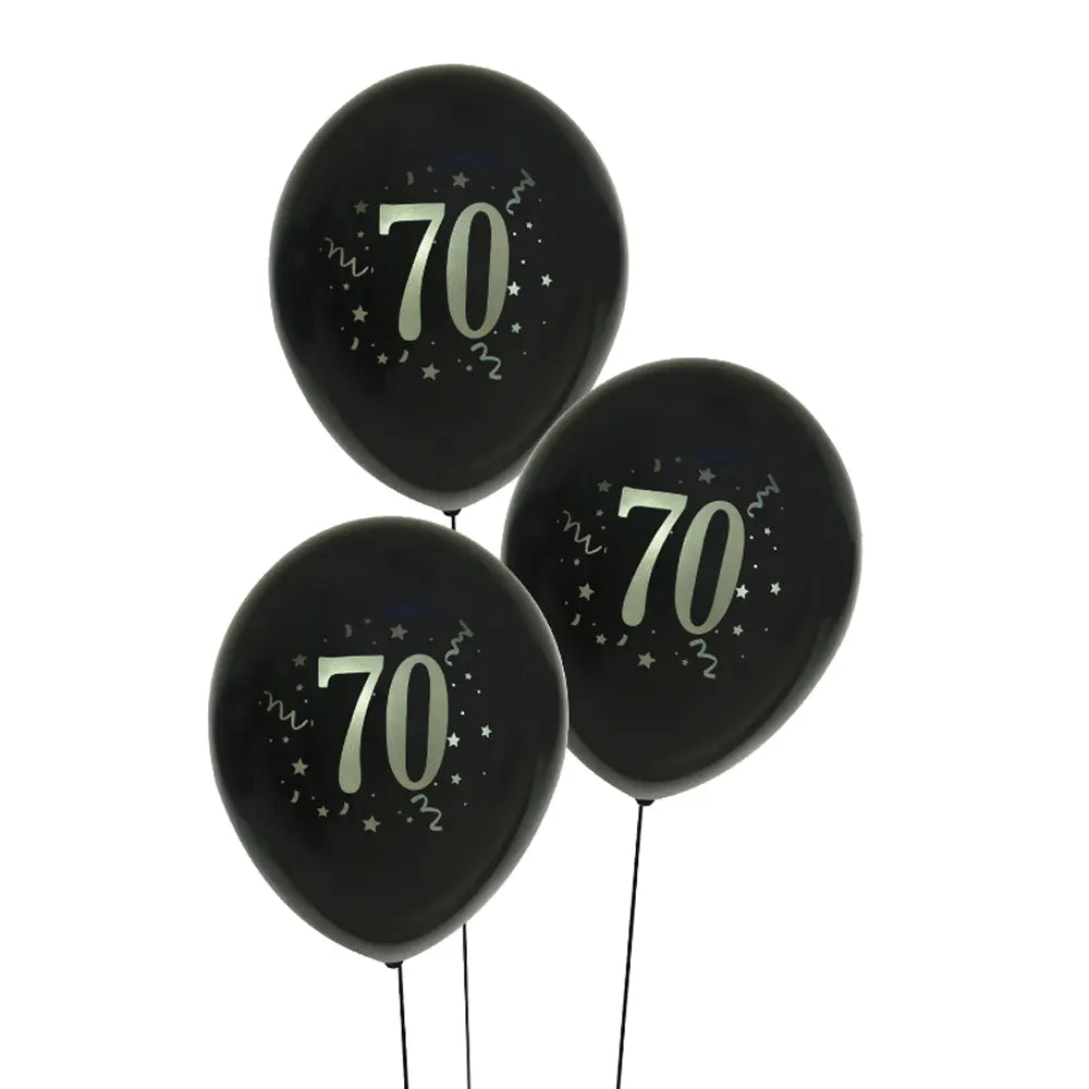 Set de 8 Globos de Látex Impresos con el Número 70 – 30cm
