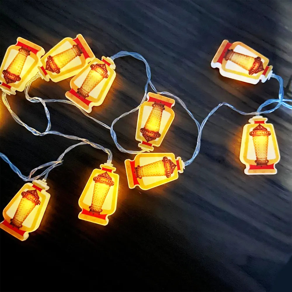 Guirlande de 10 Lanternes LED pour Décoration du Ramadan - Lanterne