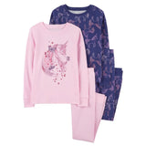 Pyjama 4 Pièces en Coton Carter's - Licorne Rose & Bleu