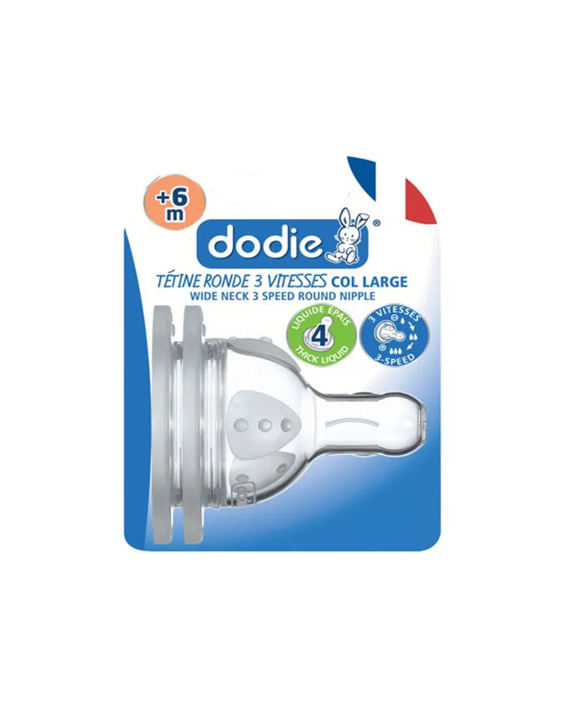 Dodie Lot de 2 Tétines Anti-Colique D4 +6M Liquide Epais