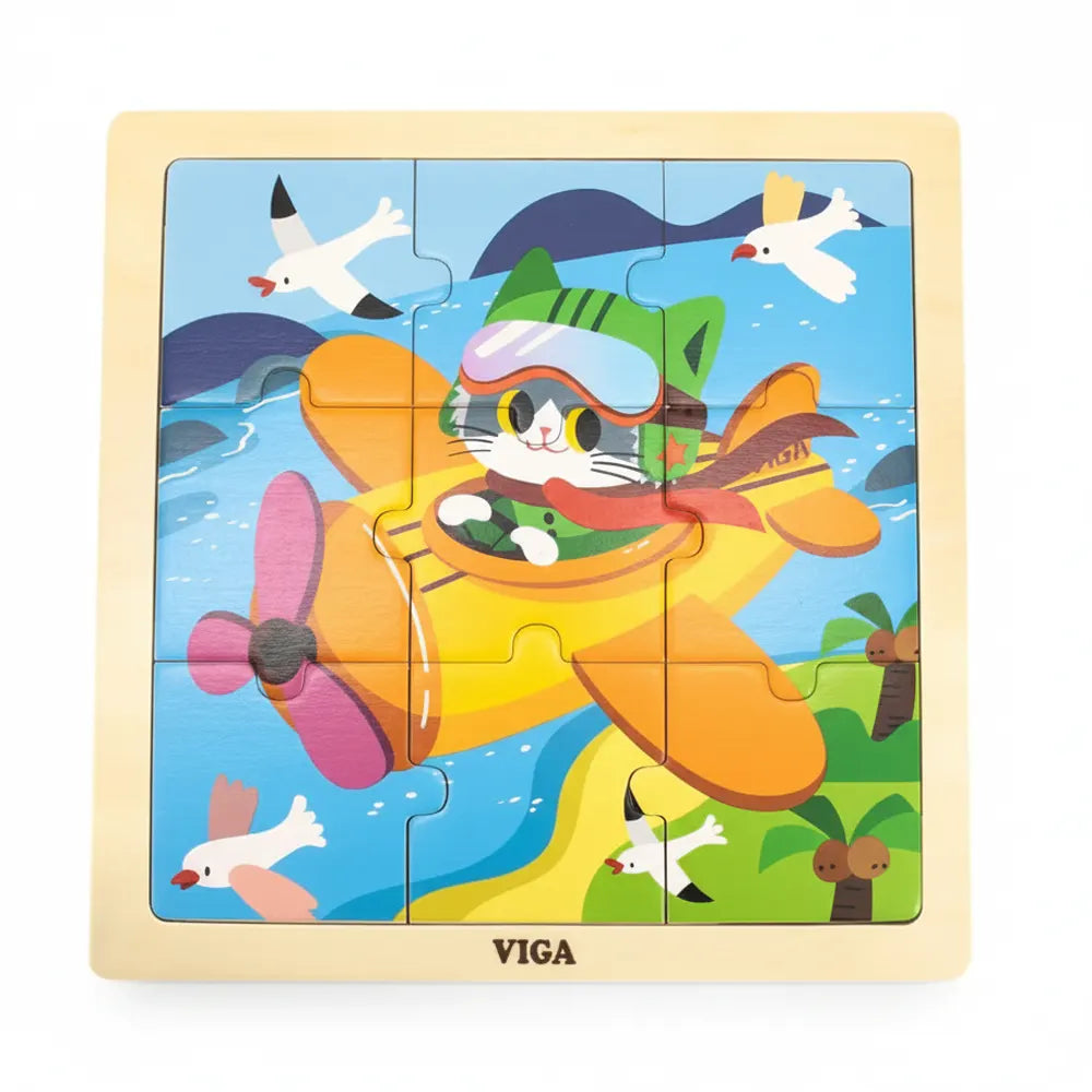 Viga Toys Rompecabezas de 9 Piezas Avión – 18M+