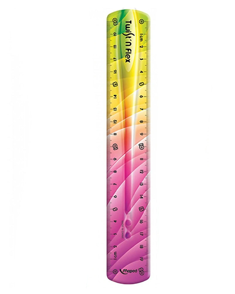 Maped Twist'n Flex decorated 20cm ruler in blister - Pink & Yellow