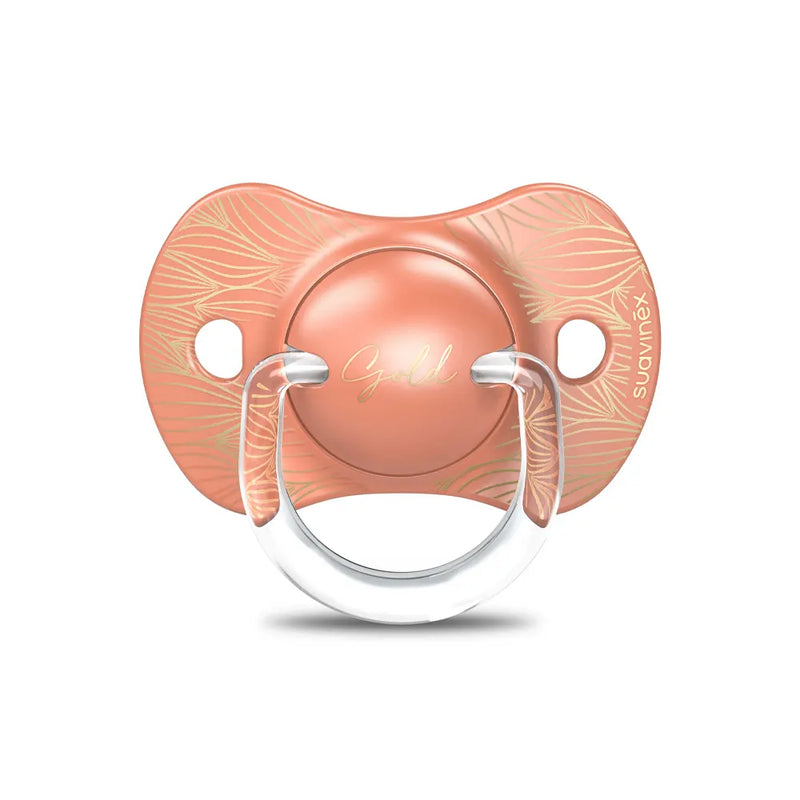 Suavinex Premium Silicone SX Pro Pacifier Orange-Red & Gold - 18M+