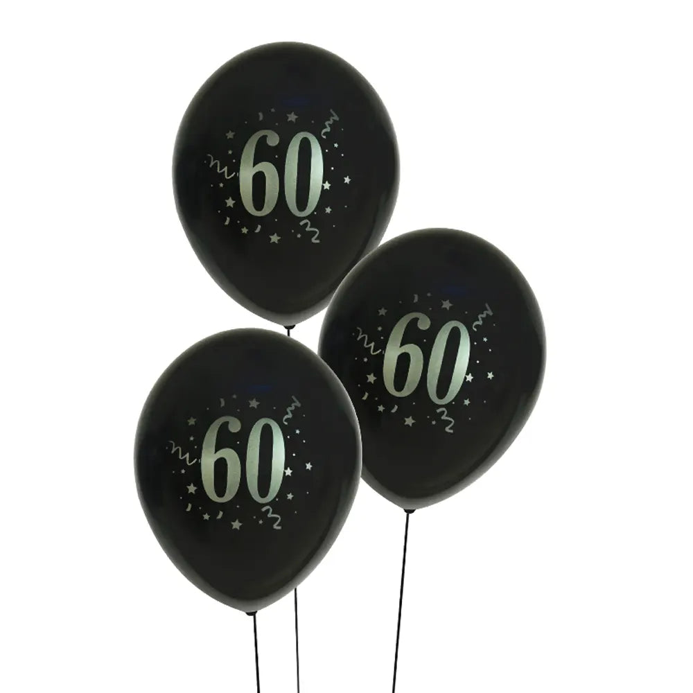 مجموعة من 8 بالونات لاتكس مطبوعة برقم 60 – 30 سم