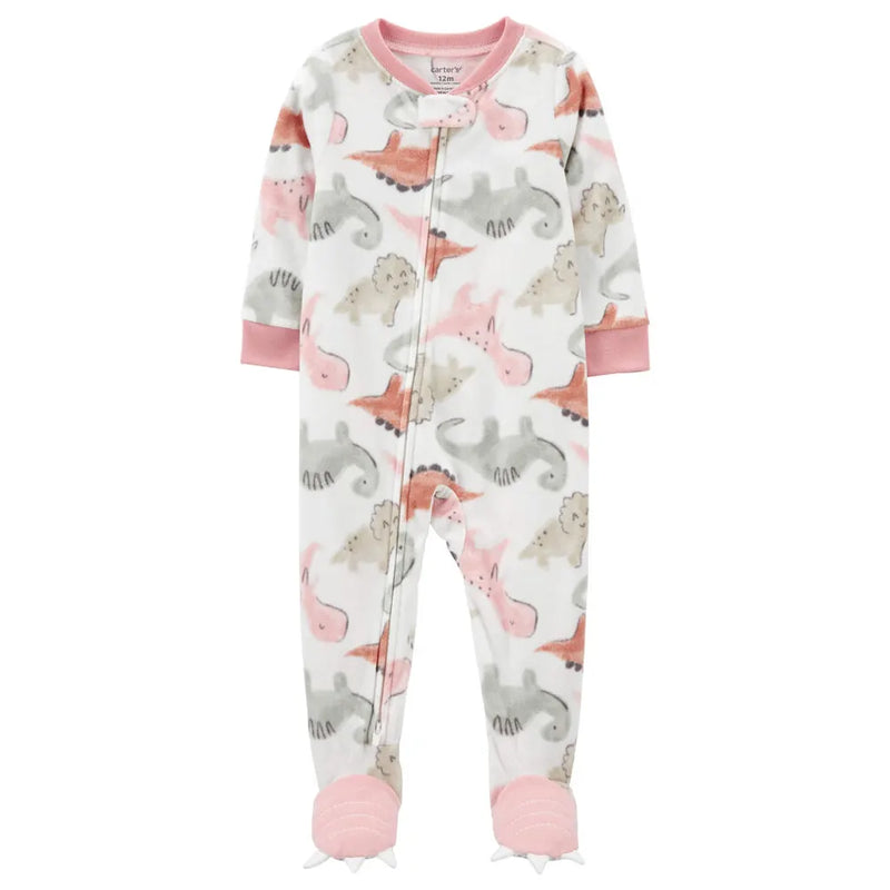 Carter's Fleece Swimsuit - Ivory Dinosaur