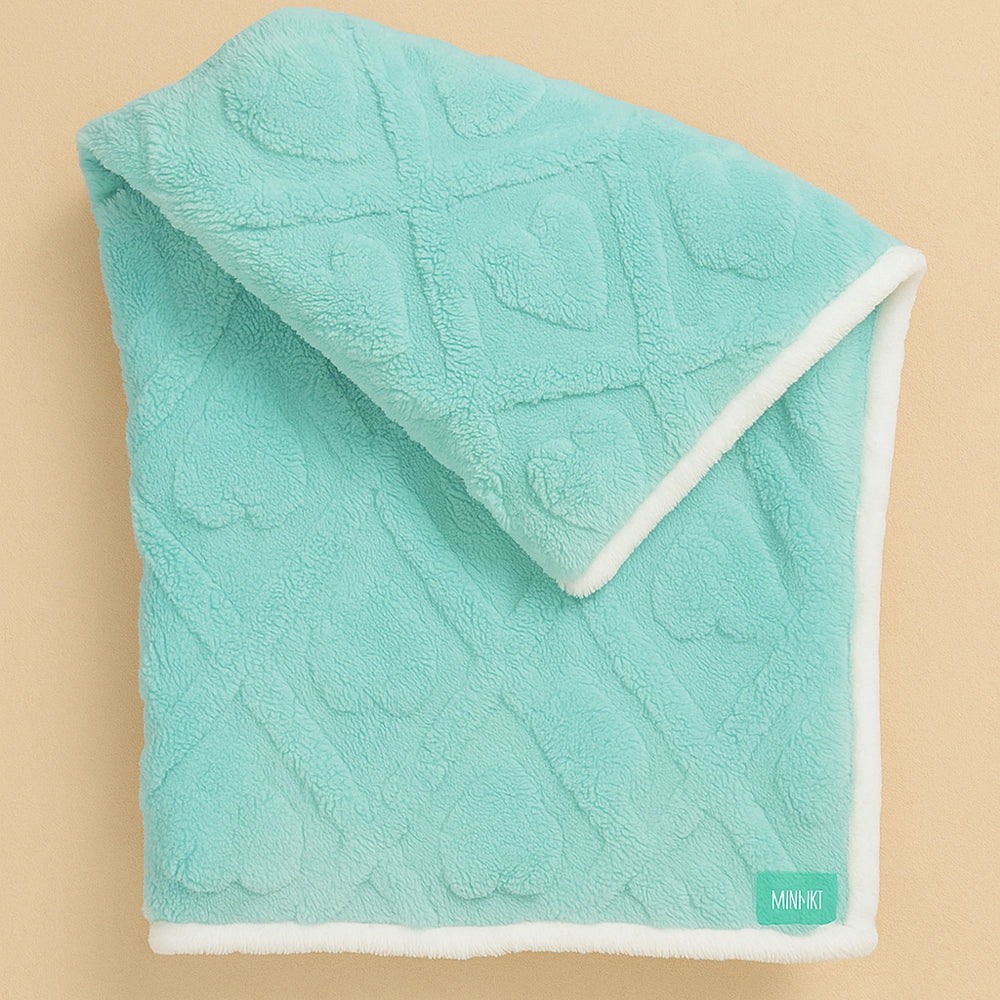 Babymat Couverture d'Hiver 100x100 cm - Cœur Turquoise
