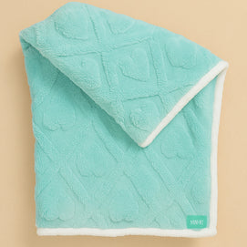 Babymat Couverture d'Hiver 100x100 cm - Cœur Turquoise