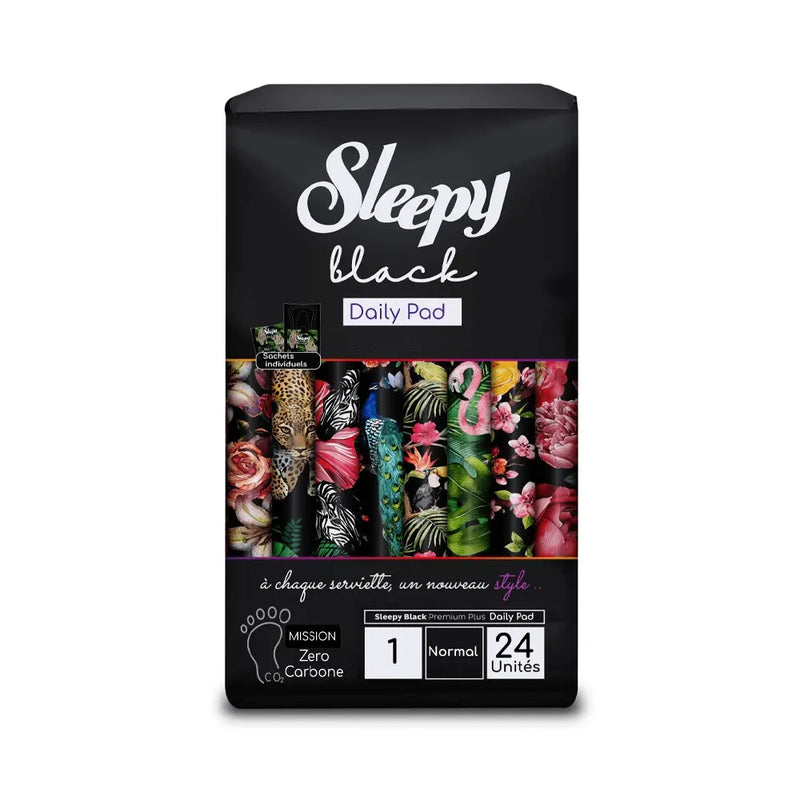 Sleepy Black Premium Sanitary Pads Super 1 Normal - 24 Count