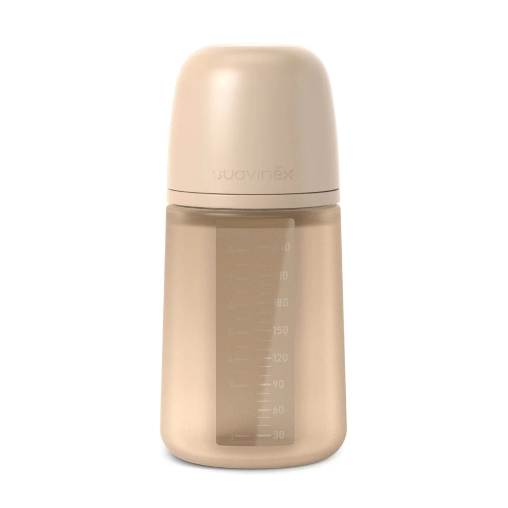 Suavinex Biberon en Silicone Débit Moyen 240ml - Beige