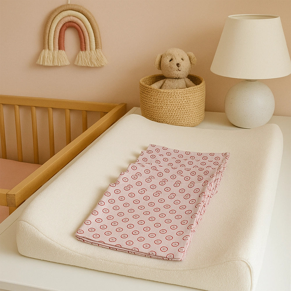 Lot de 6 Lingettes en Tissu Babymat - Pois à Rouge