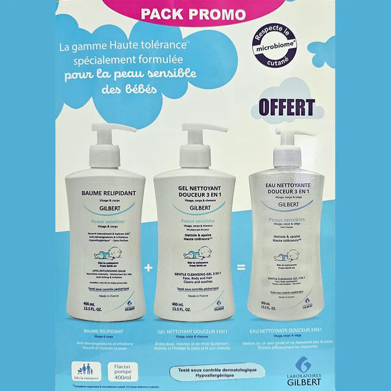 Offer: Gilbert Cleansing Gel + Replenishing Balm 400ml = 400ml Cleansing Water Free