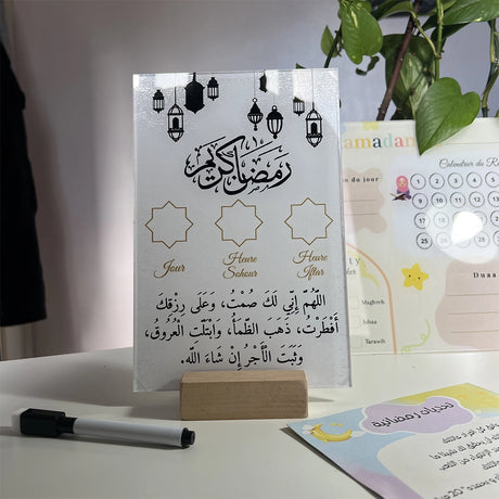 O Rayon Des Kids Ramadan Timetable (Day, Suhoor, Iftar) Black Version