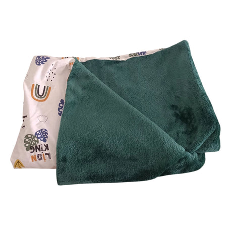 Couverture Double Face en Gaz de Coton - Lion Vert