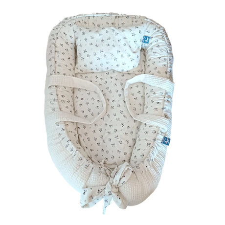 Baby Bulle Réducteur de Lit Blanc Cassé à Motif