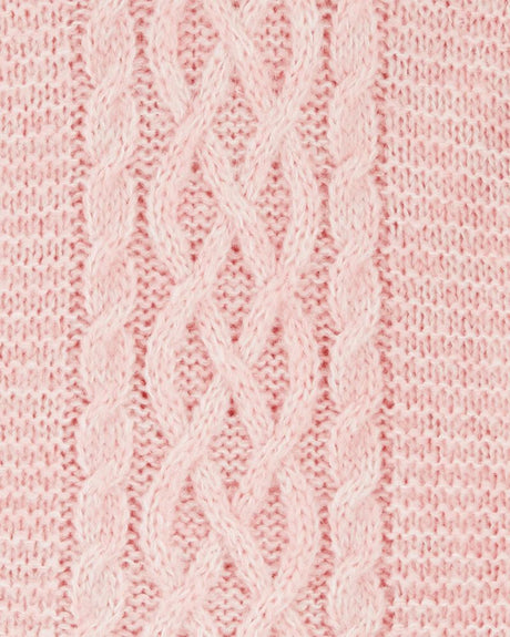 Pull À Capuche En Tricot Torsadé Bébé Carter's - Rose