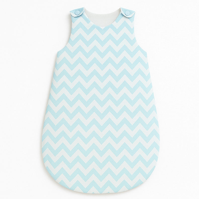 Babymat Mid-Season Sleeping Bag - Sky Blue Zig Zag