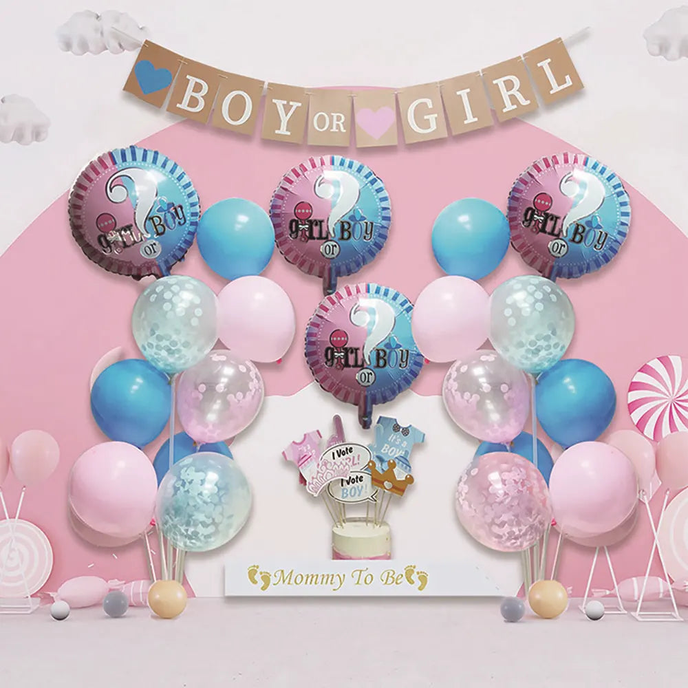 Gender Reveal Decoration Kit for Boys or Girls - Pink & Blue