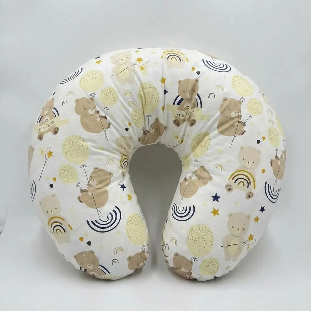 BébéYo Coussin d'Allaitement Petits oursons - Maron et Beige