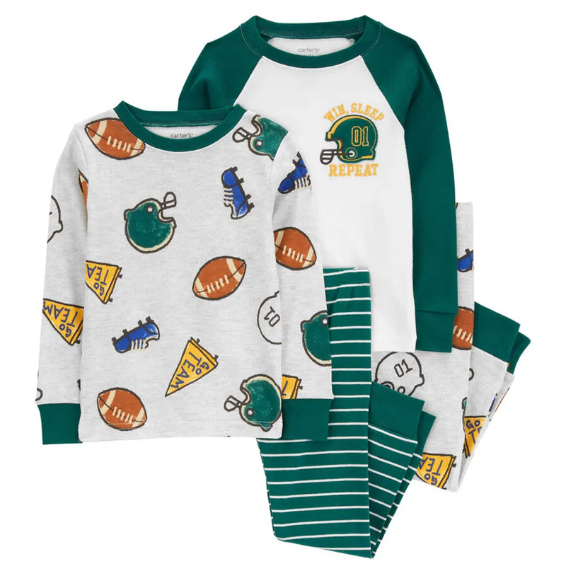 Carter's 4-Piece Cotton Pajamas - Green Sport
