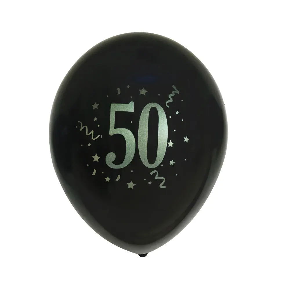 Set de 8 Globos de Látex Impresos con el Número 50 – 30cm