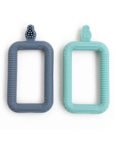 Lot de 2 brosses à dents pour bébé Cheeky Chompers - Gris & Mint