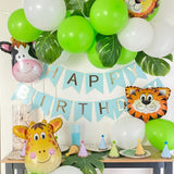 Jungle Birthday Decoration Kit – Balloons, Leaves and Animals