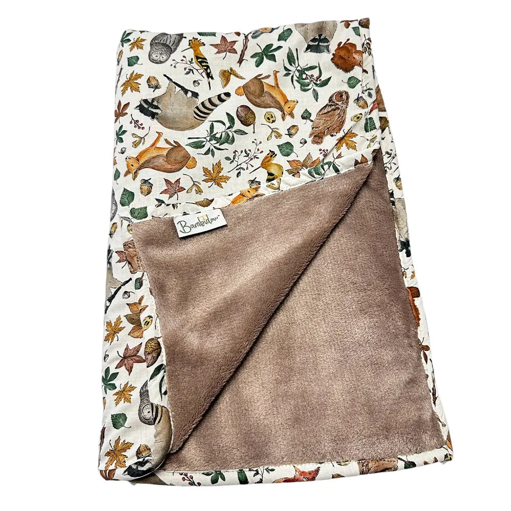 Bambidou Couverture Arrière Doudou 80x105 cm - Hibou Doudou Taupe