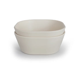 Mushie Ensemble de 2 Bols de Vaisselle Carré - Ivoire