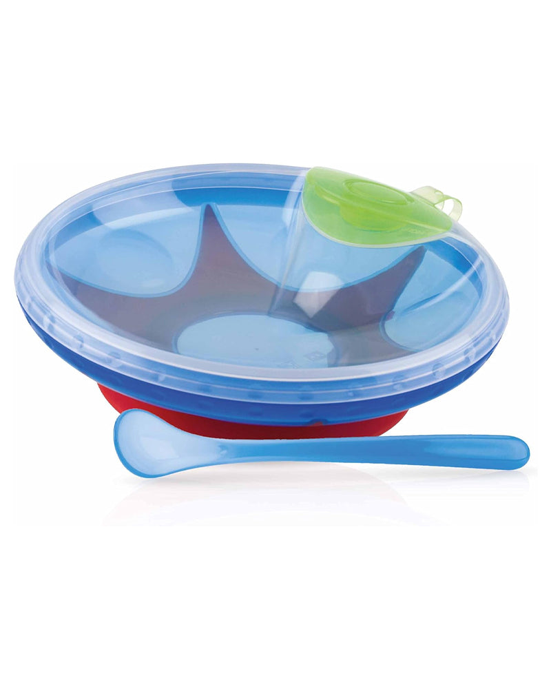 Nûby Assiette Chauffante avec Cuillère 400ml 3M+ - Bleu