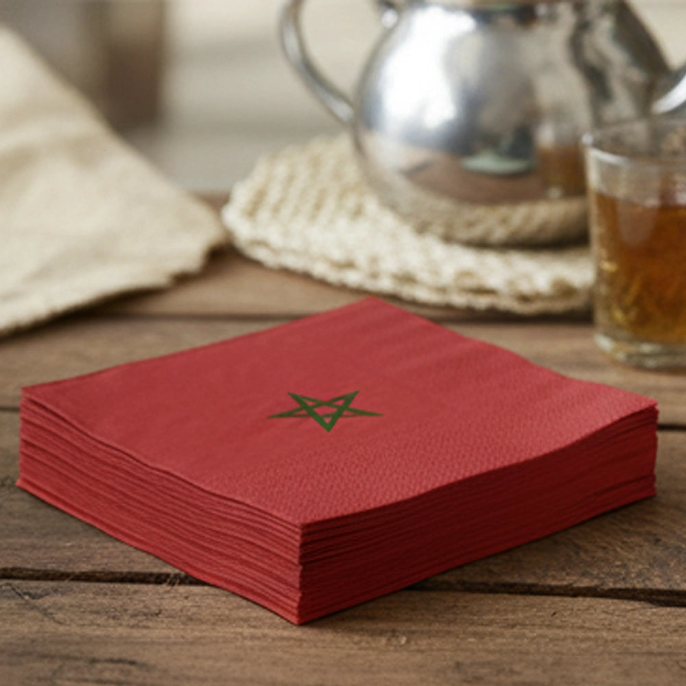 Pack of 20 Napkins – Morocco Flag