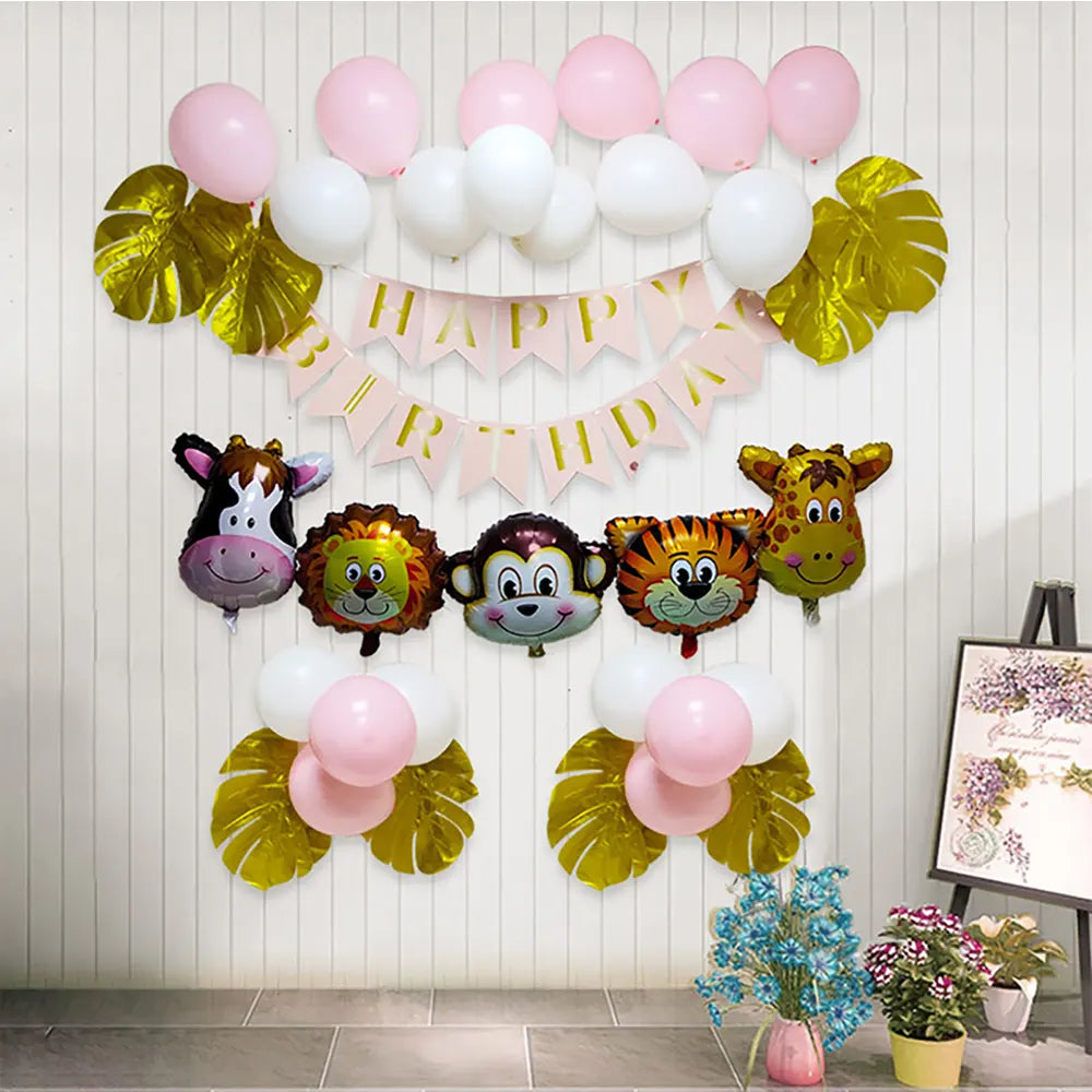 Decoration Kit – Balloons and Pink Animals