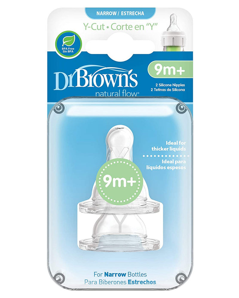 Tetinas Dr. Brown's Cole Narrow L4 Thick Liquid (paquete de 2) para bebés de 9 meses o más