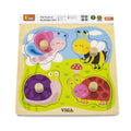 Viga Toys Wooden Flat Puzzle with Big Knob 12M+ - Insects