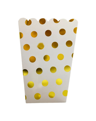 Boîtes à Popcorn en papier - Blanc & Doré