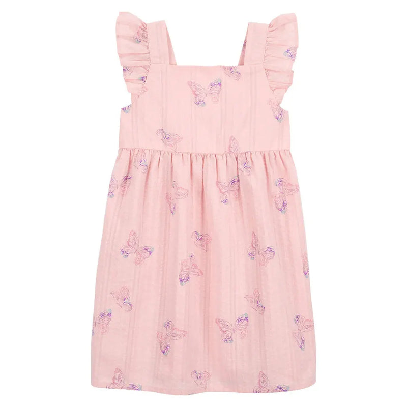 Oshkosh Ruffle Dress - Pink Butterflies