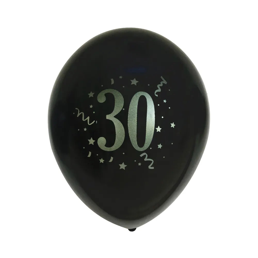 مجموعة من 8 بالونات لاتكس مطبوعة برقم 30 – 30 سم