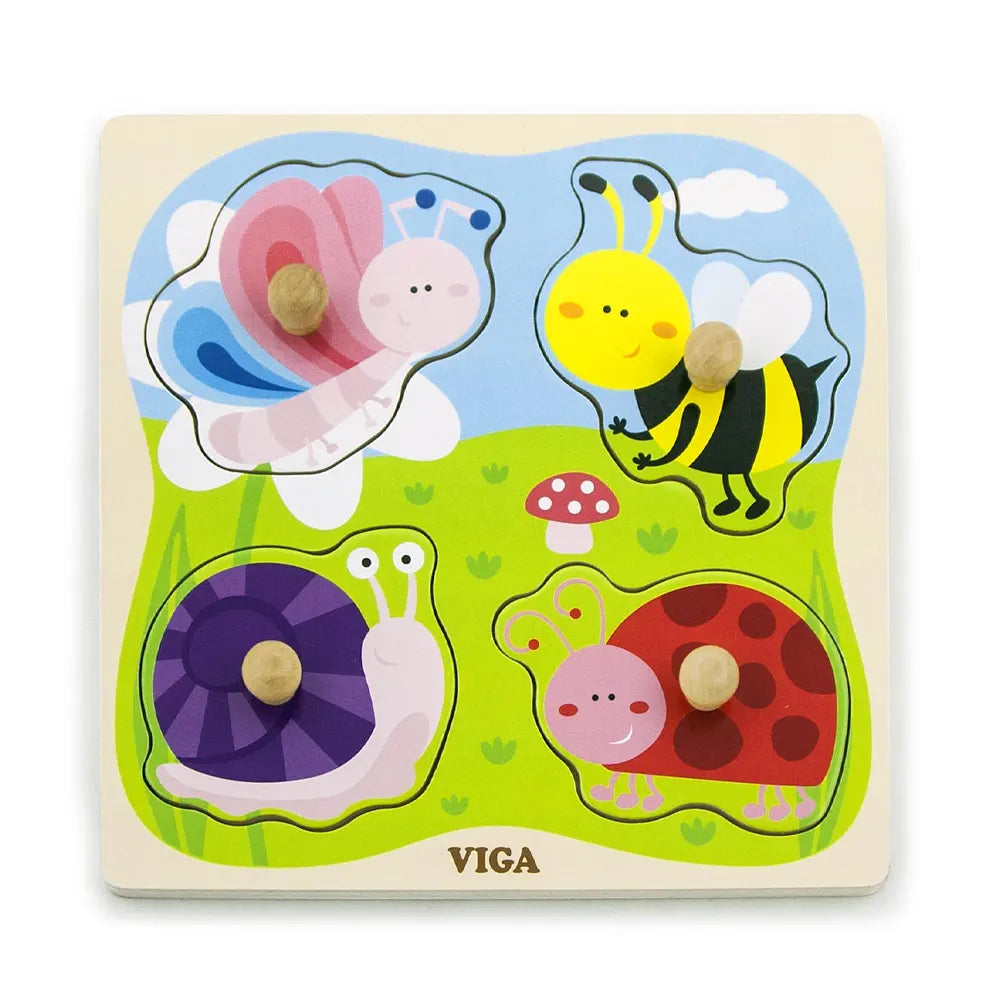 Viga Toys Marco de Encaje de Insectos de Madera – 12 meses+
