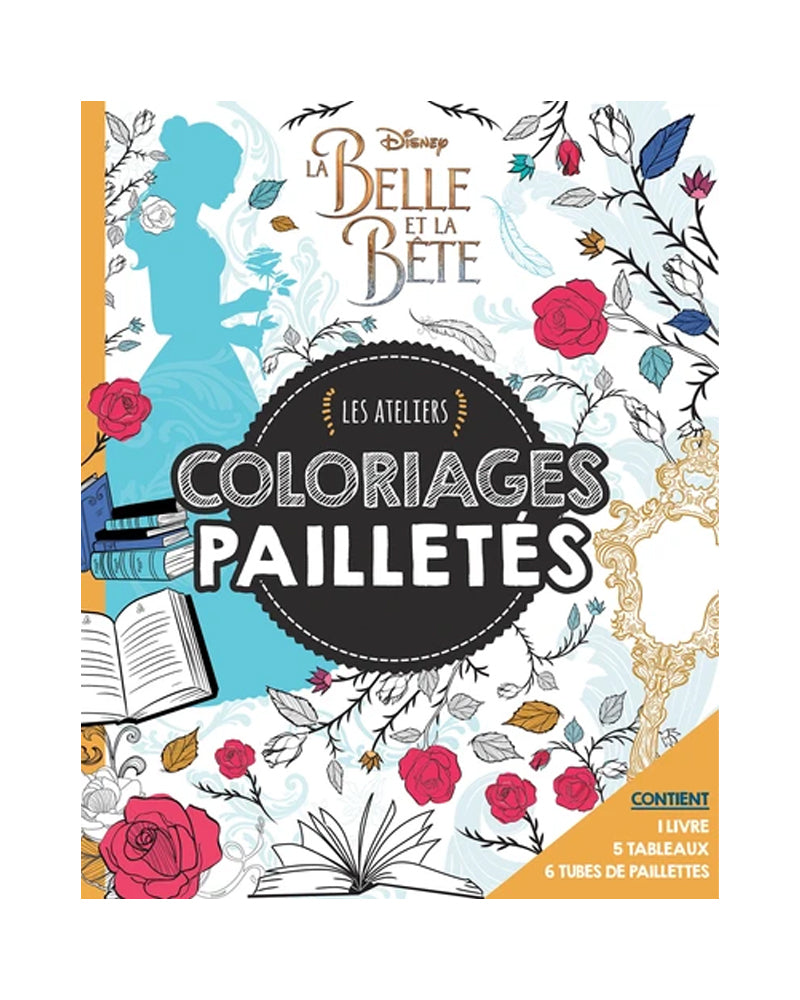 Coffret Les Atelier Coloriage Pailletés - La belle et La bête