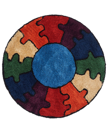 Tapis Rond Cercle Puzzle Doux 122x122 cm Un Amour de Tapis - Multicolore