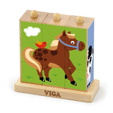 Viga Toys Puzzle Cube Empilable Farm 2A+