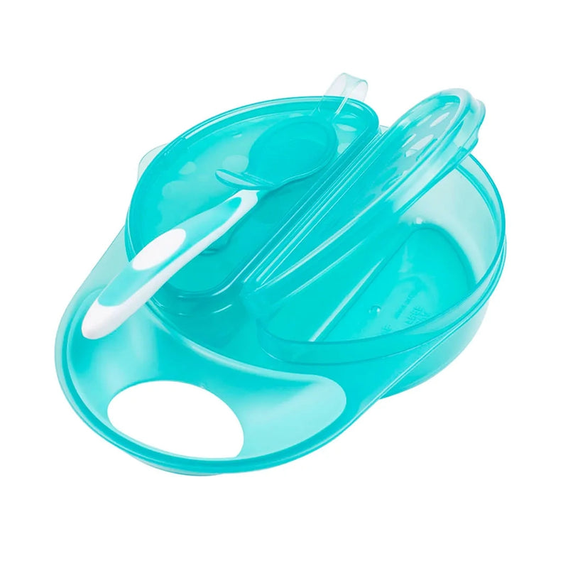 Dr. Brown's Bol et Cuillère à Couvercles Travel Fresh™ 4M+ - Turquoise