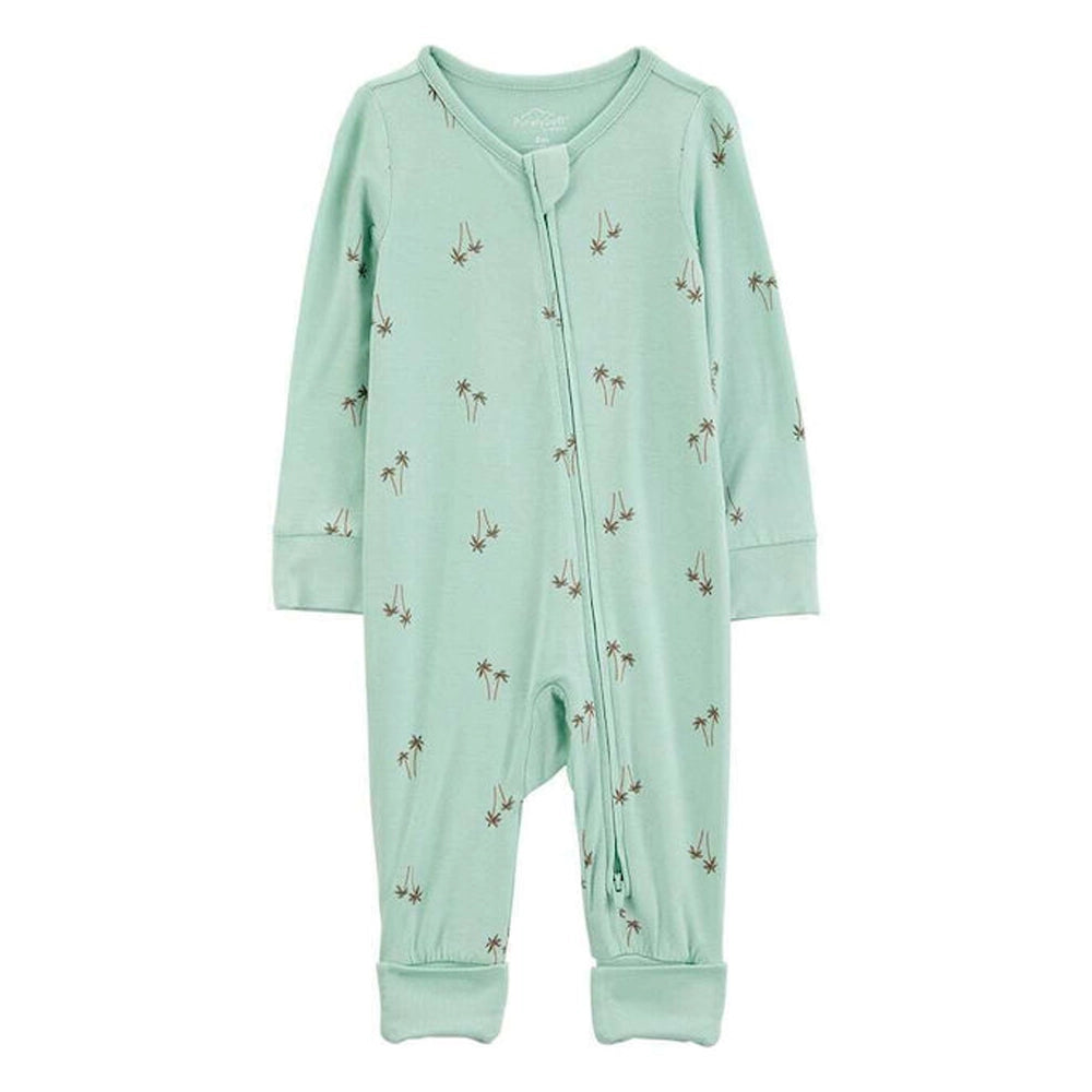 Carter's Baby Boy Two-Way Zip Footie - Mint Palms