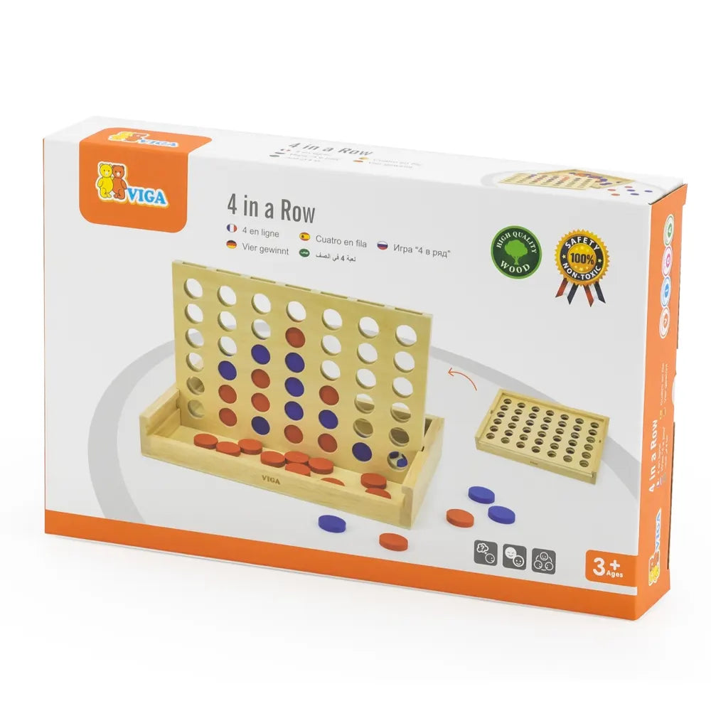 Viga Toys Juego Clásico 4 en Raya de Madera - 3A+