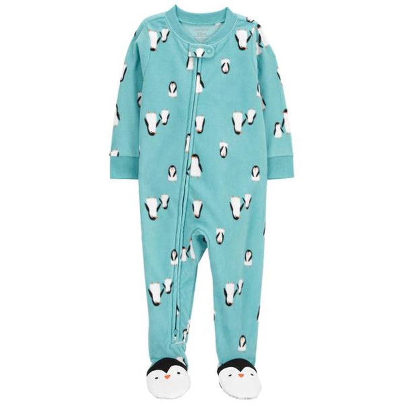 Carter's Fleece Footie - Turquoise Penguin