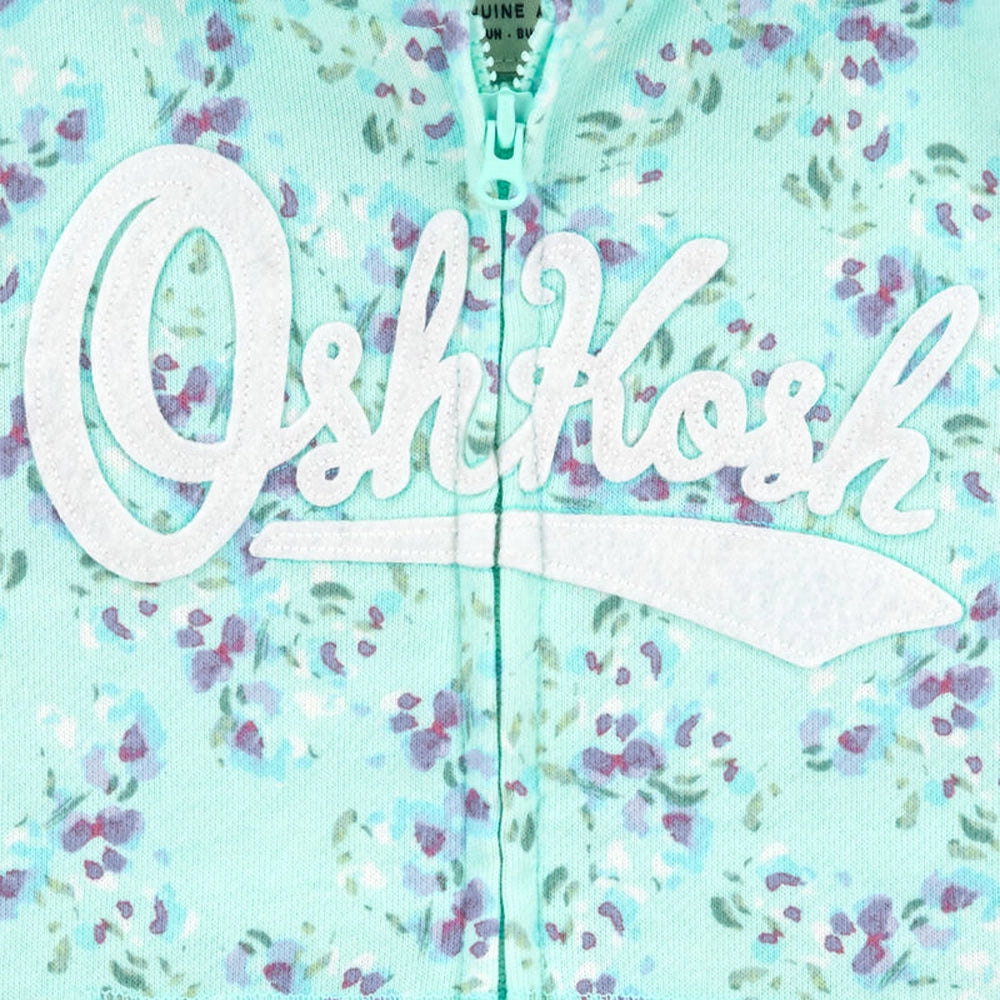Sudadera con capucha y logo para Niña OshKosh - Floral Verde